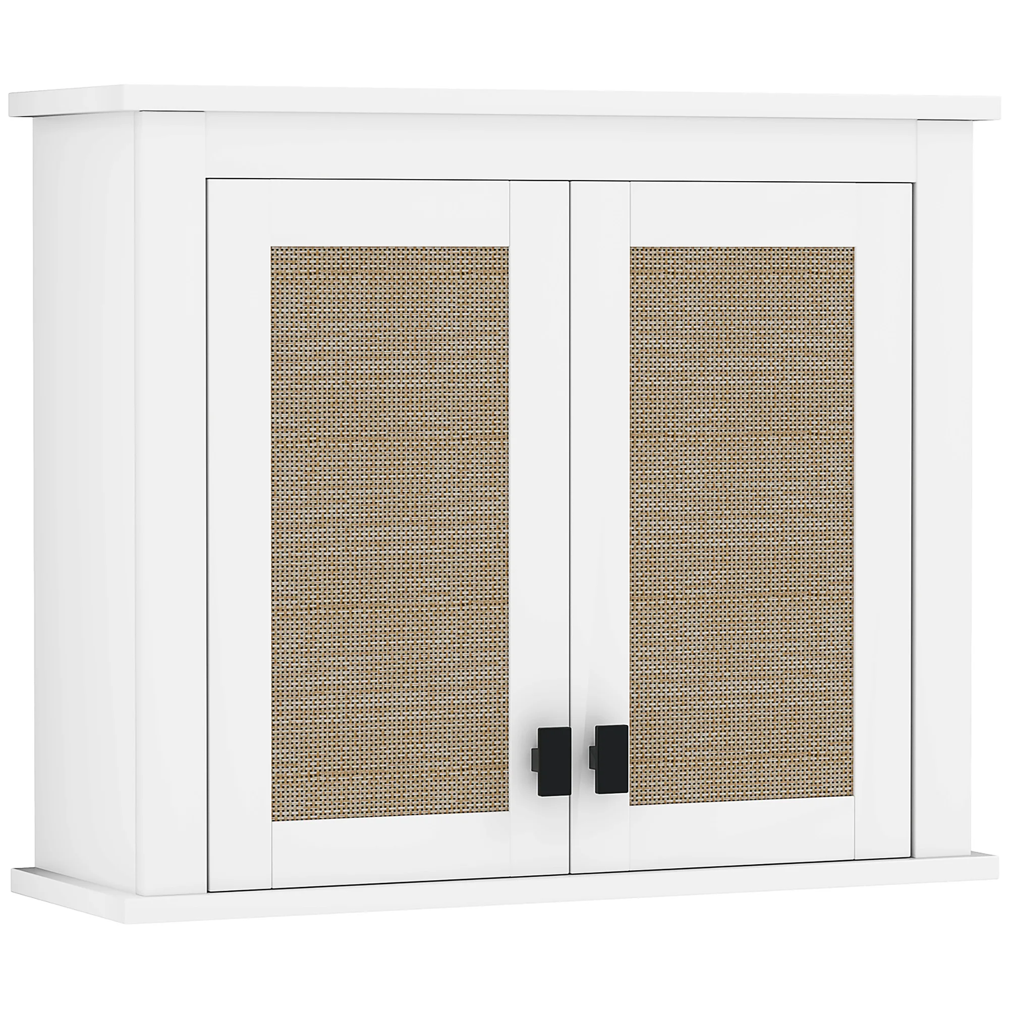 HOMCOM Armario de Pared para Baño Multiusos con 2 Puertas 60x19,5x49,4 cm Blanco