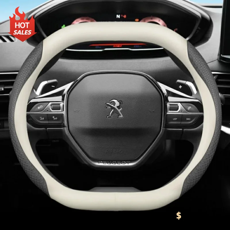 

Leather Car Steering Wheel Cover for Peugeot 3008 2008 GT 308 E308 508 408 2016 -2020 2021 2022 2023 2024 2025 Auto Accessories