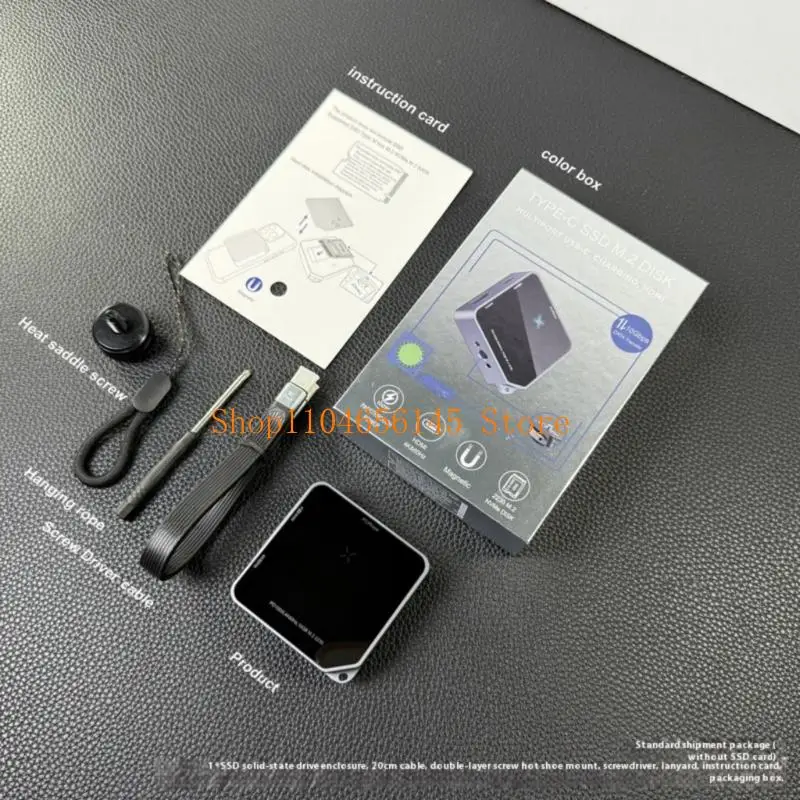 5asd Alloy Glass M.2 2230 SSDs Case Closures 4K HDTV Output USB 3.2 10Gbps Fast Charging Cooling System