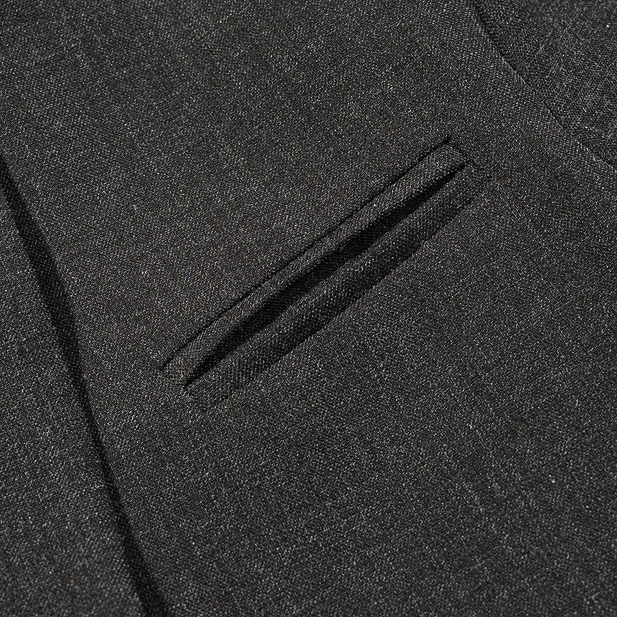 HH Damen Casual Asymmetrischer Dunkelgrauer Blazer Einknopf Langarm-Jacke Mäntel 2026 Trend Vintage Einfarbige Büro-Blazer – Detail 5