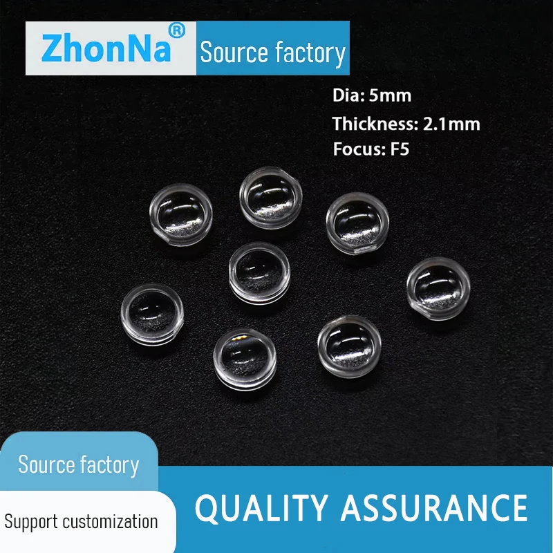 5mm Diameter Optical Focusing Lens F5 Focal Length Laser Installation Accessories PMMA Material 300-1000nm Profession Lens