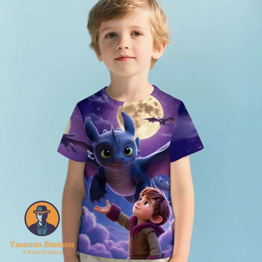 

New Best Selling How To Train Your Dragon 3D T Shirt Kids Teens Boys Girls Cotton Cartoon Print Trendy
