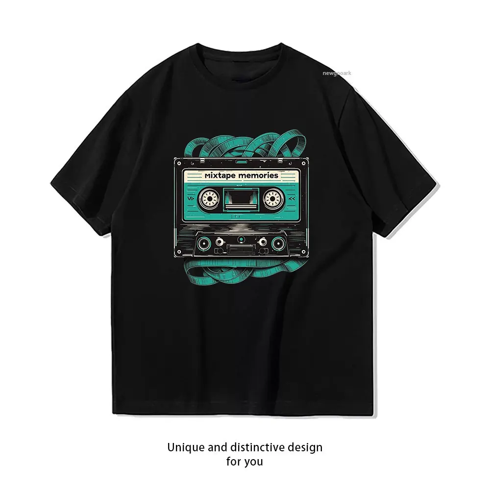 Mixtape Memories T-Shirt Casual cotton graphic t shirts Creative streetwear Classic O-neck shirt