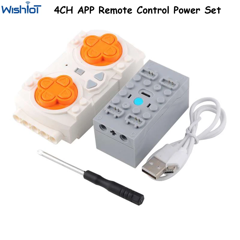 

4CH Remote Control Set APP Programming Power Pack Compatible with legoeds Buggy Motor DIY Car Mechanical Group Power Conversion