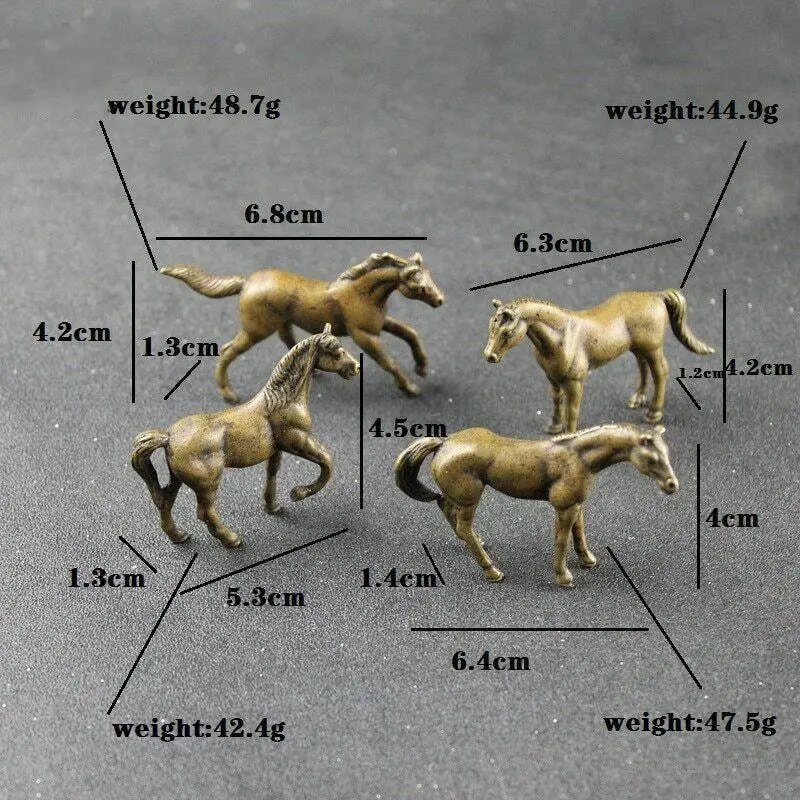 Copper Wild War Horse Figurines Desk Ornament Home Decoration Desk Ornament New
