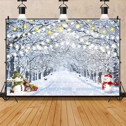 SHENGYONGBAO Christmas Tree Window Wreath Photography Backdrop Living Room Decoration Snowman New Year Background Prop GHH-83