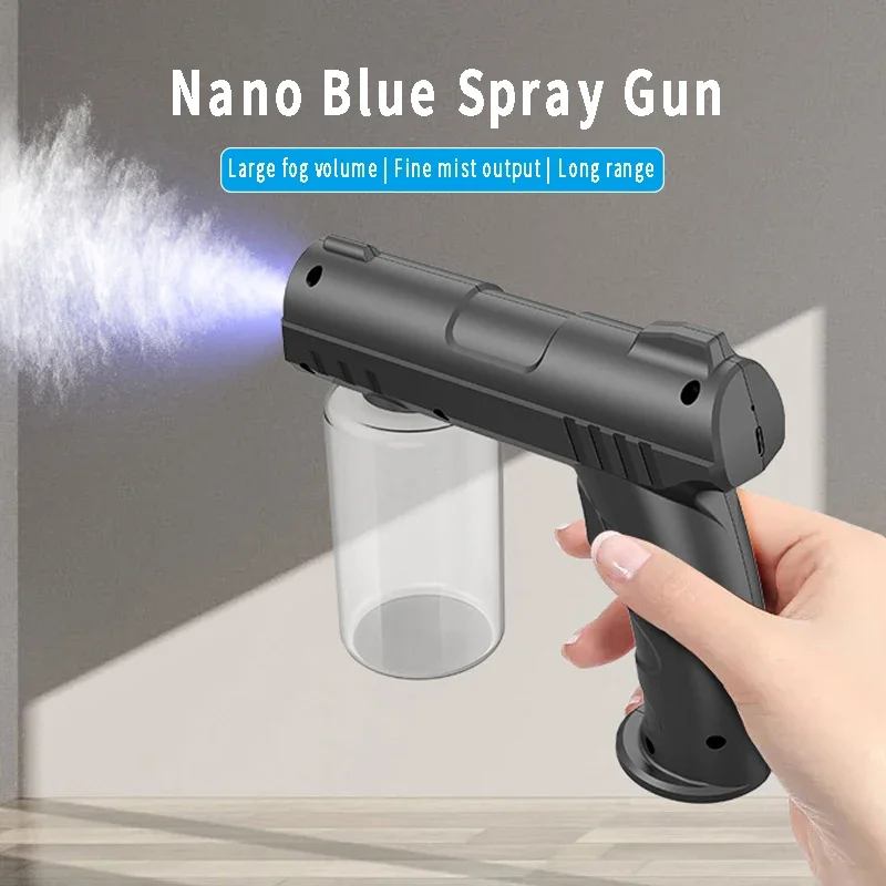 

New 280ml Household Wireless Electric Sanitizer Sprayer USB Nano Blue Light Steam Spray Disinfection Gun Garden Atomizer Tools