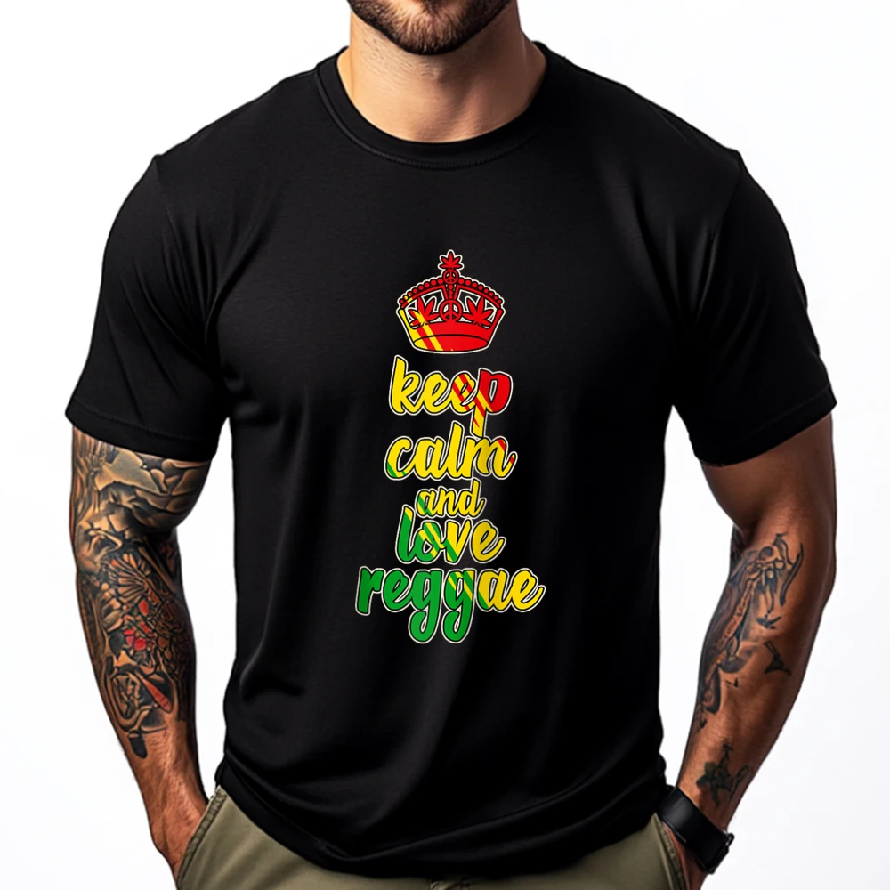 

Cool Reggae Saying Keep Calm Ragga Reggaeton Music Fan Raglan Designer T Shirt Men Mens Designer Clothes
