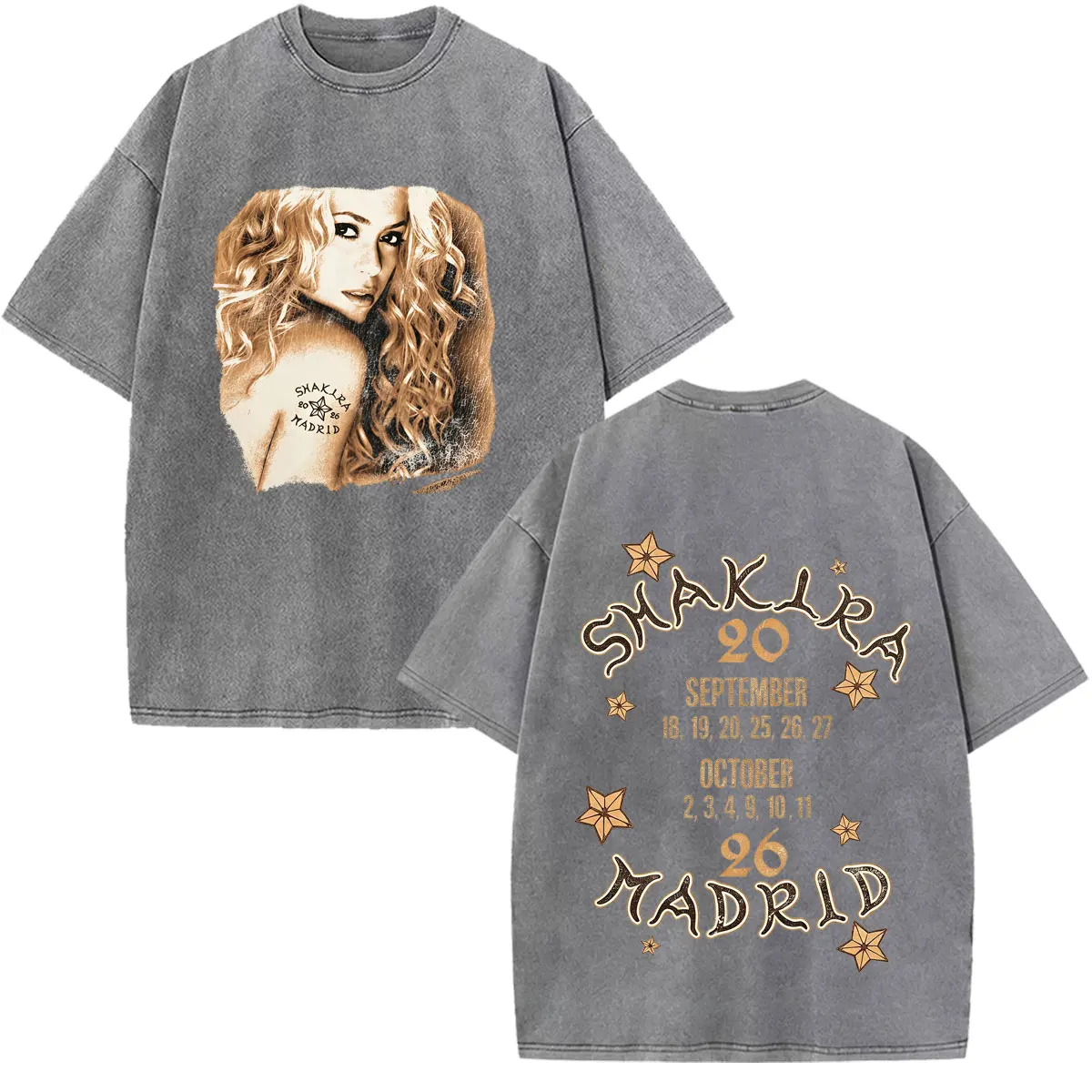 Shakira Las Mujeres Ya No Lloran 2026 Tour Print Vintage Washed Fan Geschenk T-Shirts Herren Damen Mode Locker Lässig Baumwoll-T-Shirt – Detail 18