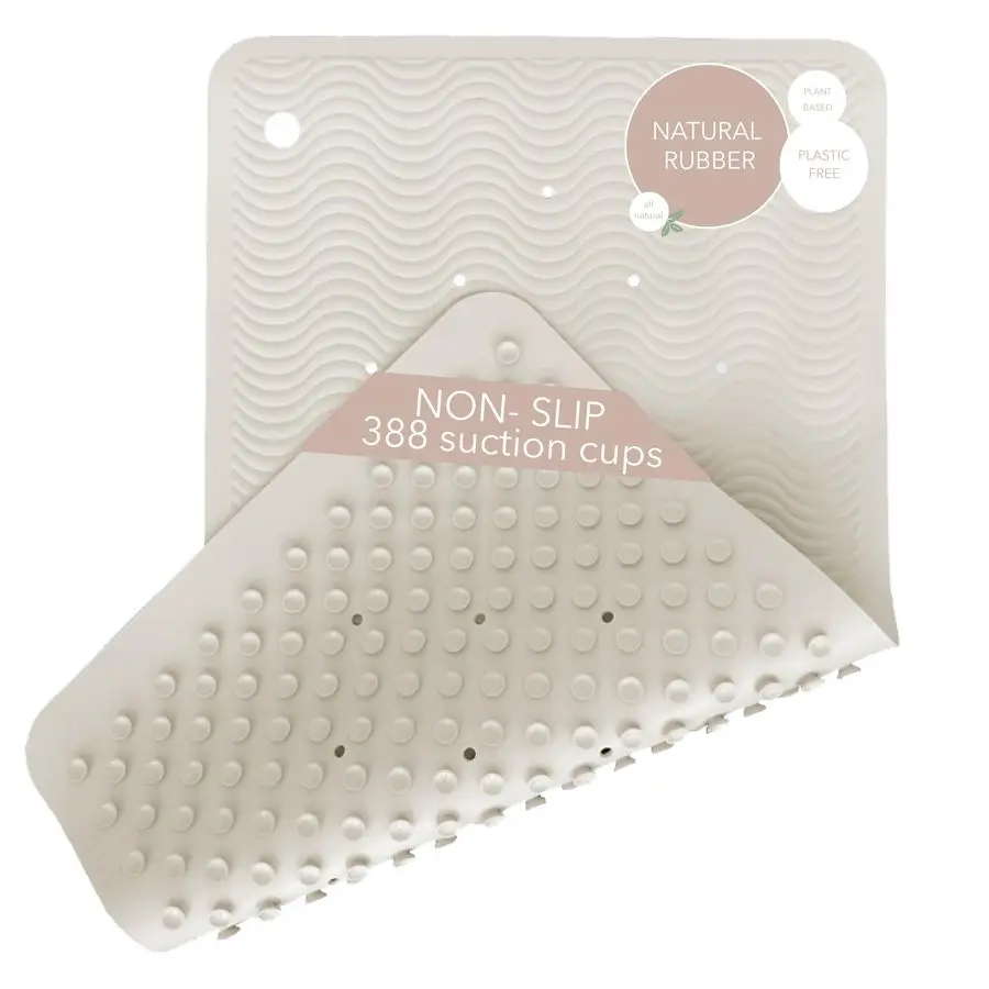 

Natural Rubber Wave Bath Mat Long 28 16 in NonSlip Shower amp Bathtub Mat with 388 Suction Cups, PlasticFree amp Biodegradable M