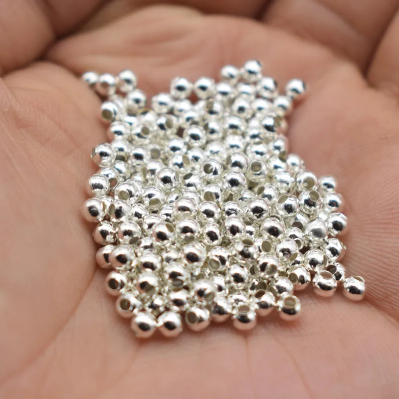 2-10MM Ball Crimp End Beads Perforated Iron Friendly Nickel-Free Positioning Diy Jewelry Making Findings Accessories