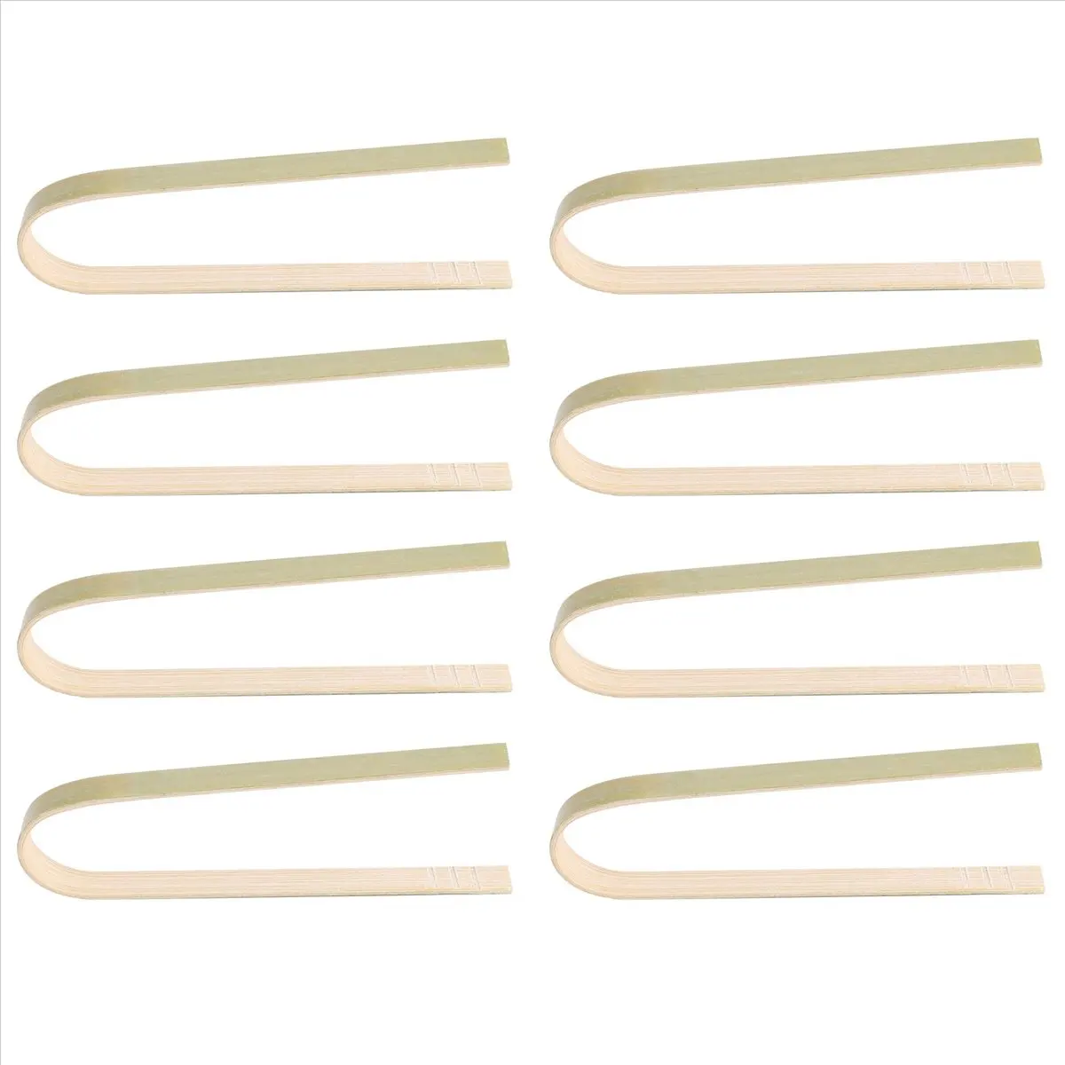 ABZT 80 Pcs Mini Bamboo Disposable Bread Tongs 4 Inch Toast Tongs Disposable Cooking Tongs Food Serving Clips