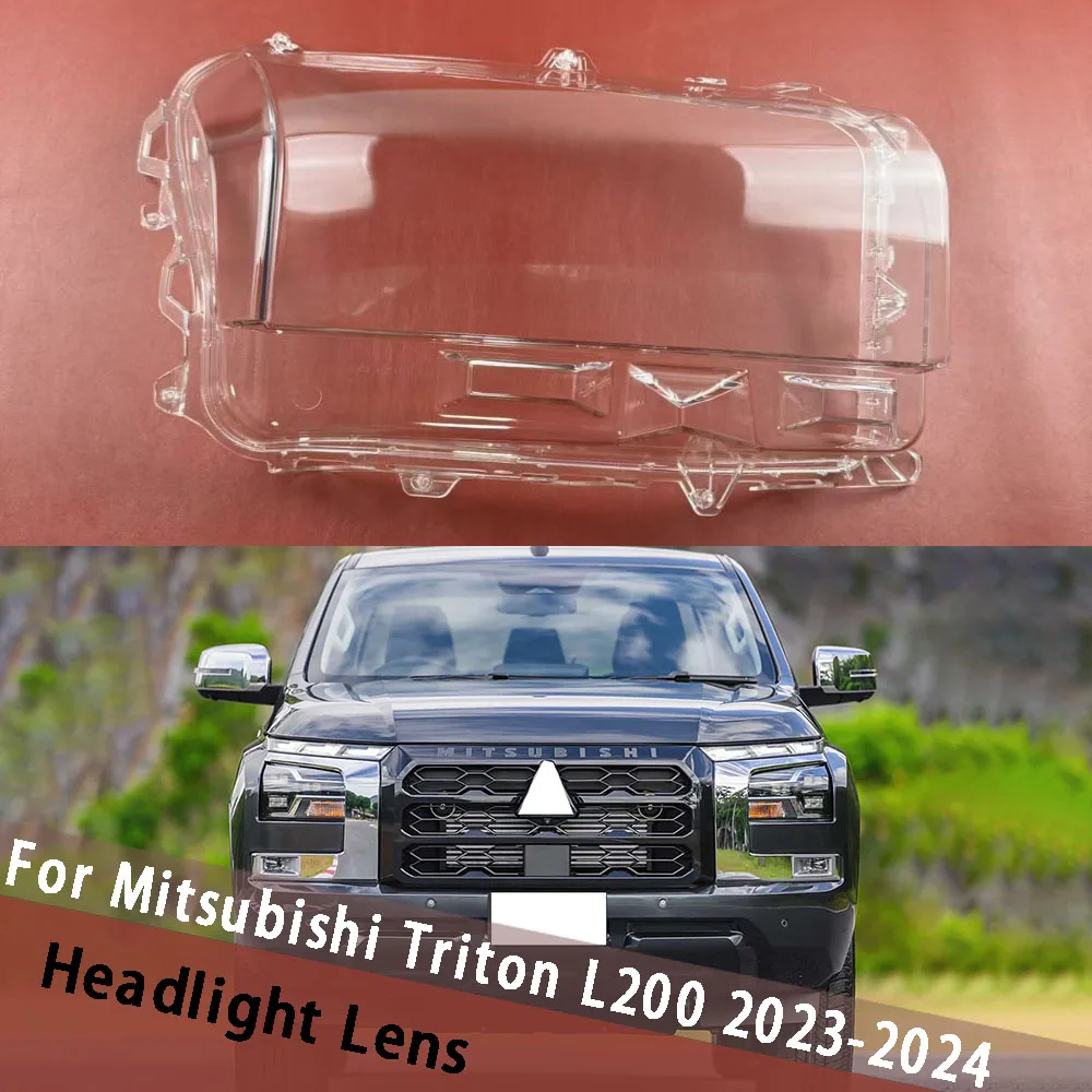 

For Mitsubishi Triton L200 2023 2024 Car Front Headlight Lens Cover Clear Shell Headlamp Cover Lampshade Head Light Housing