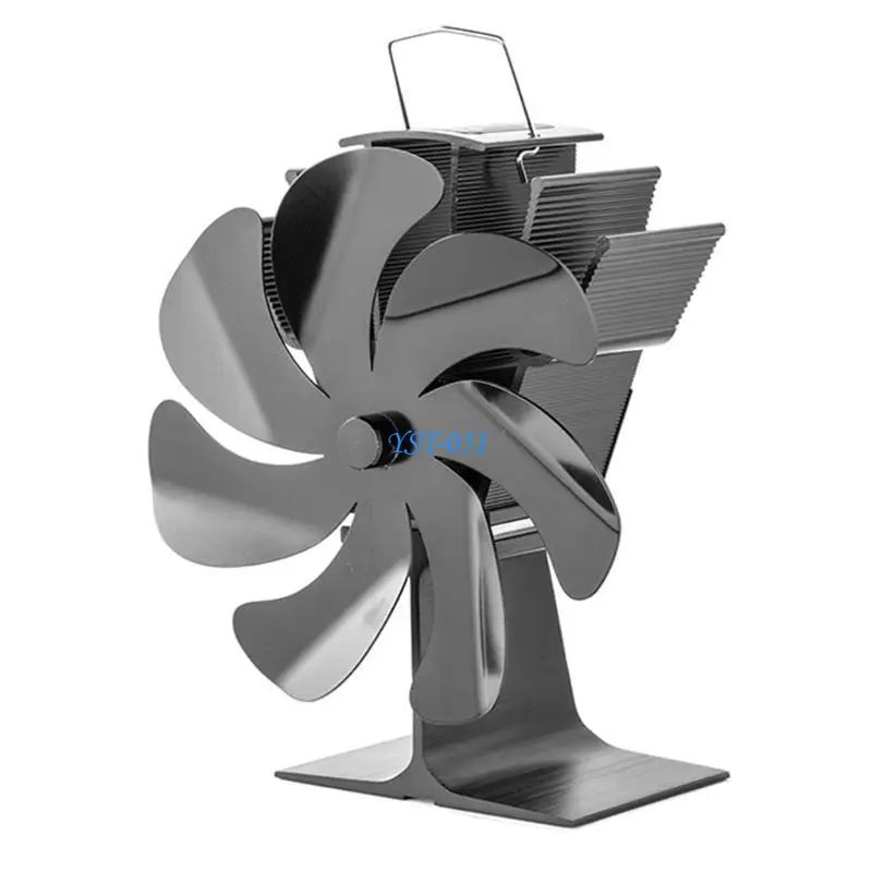 

E15A Home Fireplace Stove Fan 7 for Wood Log for Burner Fireplace Increases SF310G with Thermometer Black Eco Friendly