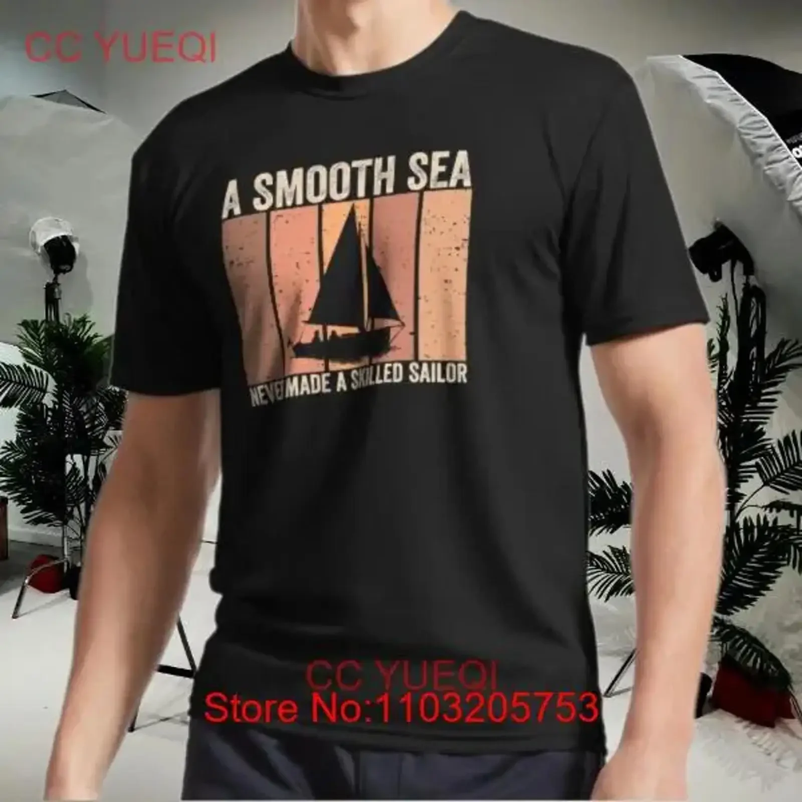 

Новая футболка «Гладкое море, никогда не сделал», матрос, активный забавный размер от S до 5XL, винтажный стильный стильный рисунок