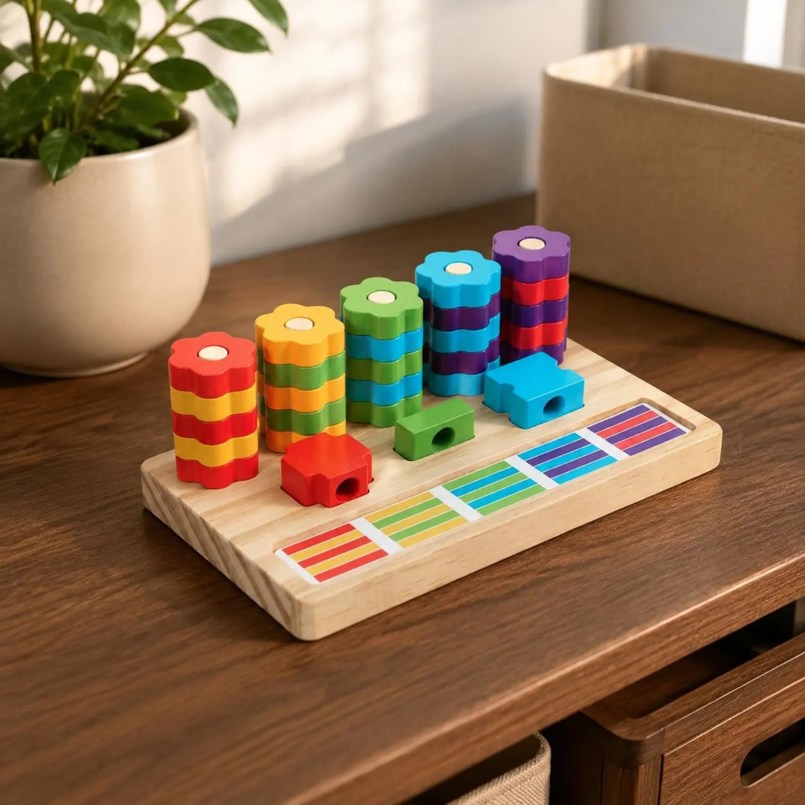 

Color Matching Learning Board Colorful Number Matching Math Toy Counting Toy Non Shape Sorter Hand-Eye Coordination