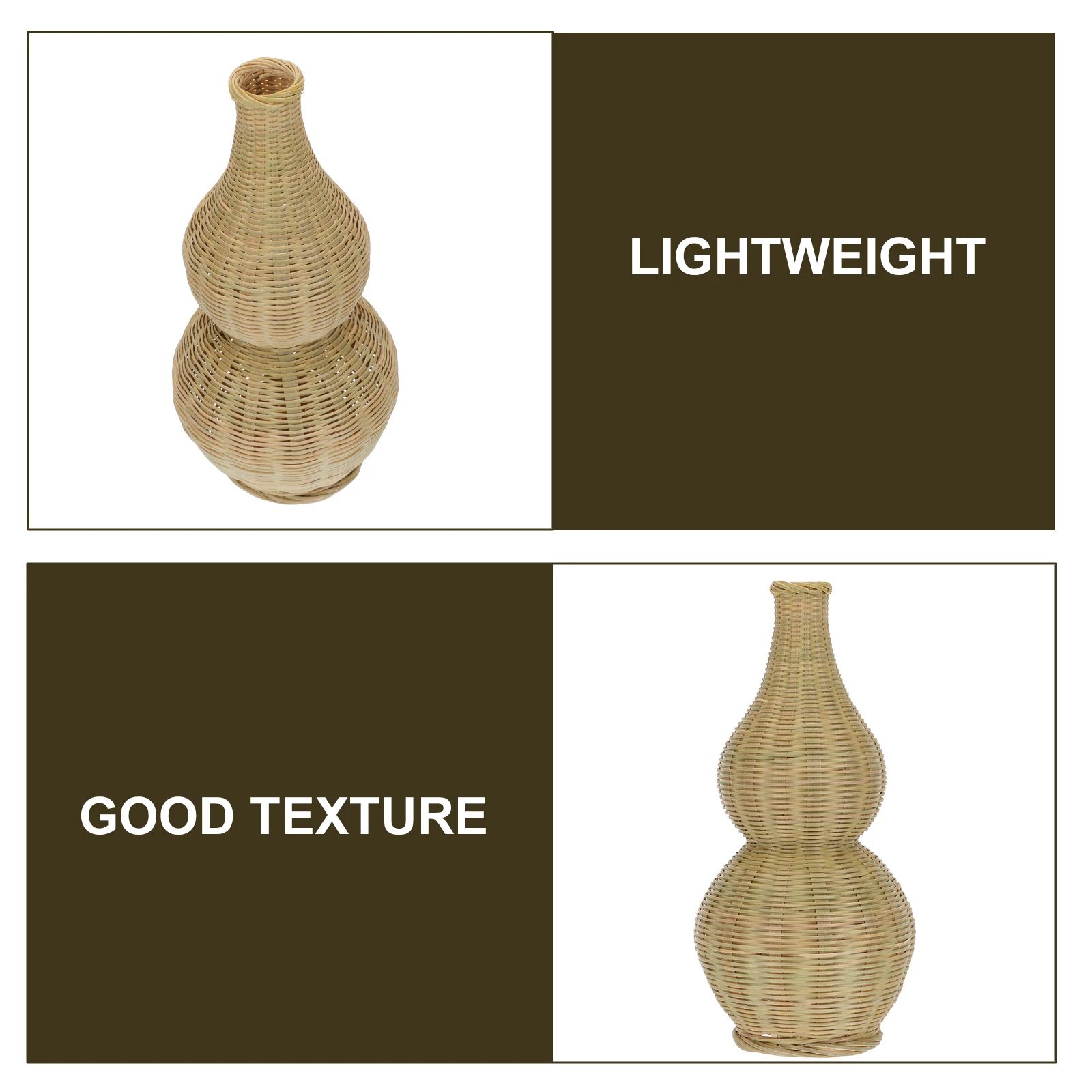 

Woven Bamboo Vase Handmade Flower Container Office Decoration Plant Basket Christmas Vintage