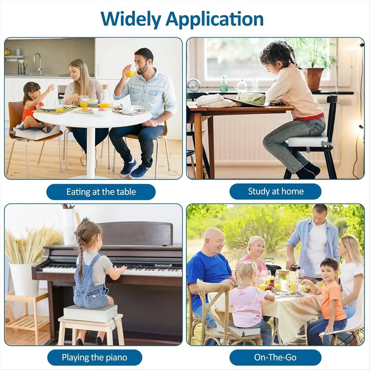 ABFS Booster Seat for Kitchen Chair-Toddler Booster Seat for Dining Table , Non-Slip & Portable Dining Cushion for Kids