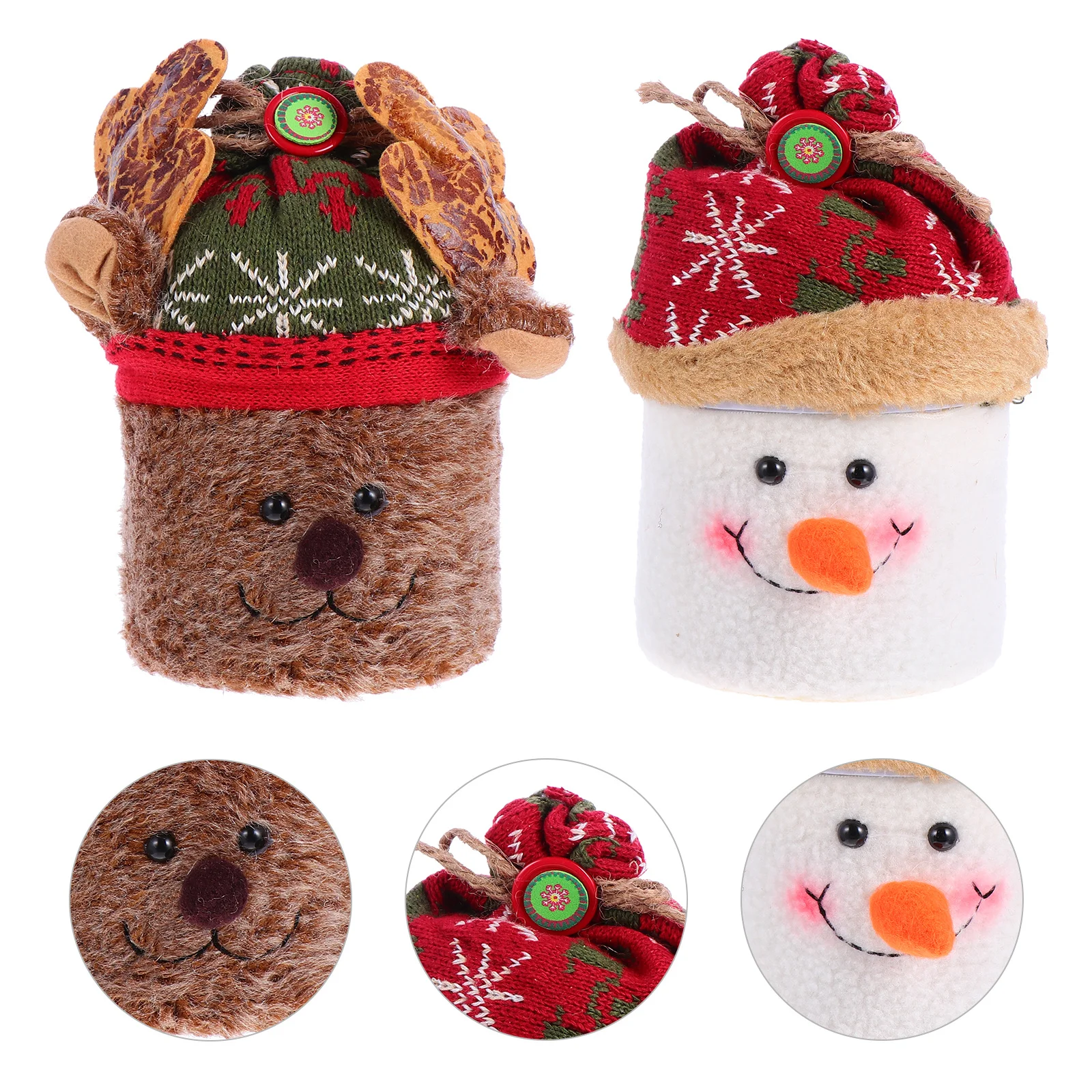

2Pcs Christmas Candy Gift Boxes Lovely Xmas Candy Containers Portable Decorative Storage Box Christmas Storage Boxes