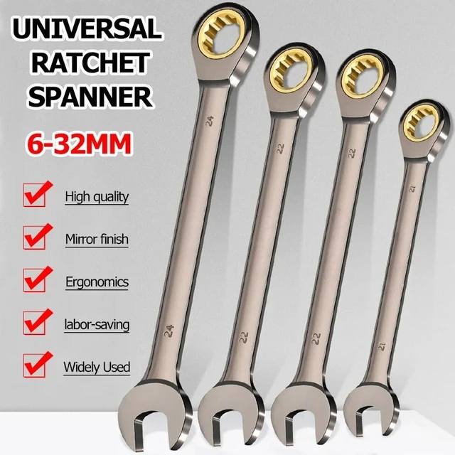 Klucz uniwersalny Torx z regulacją momentu obrotowego 6-32mm, klucz nasadowy z grzechotką do naprawy rowerów, motocykli i samochodów, narzędzie mechaniczne.