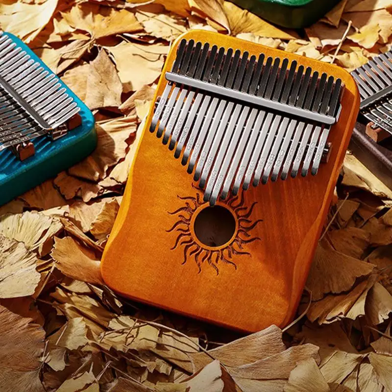 17 Keys Mbira Finger Piano Kalimba 17 Keys Wood Thumb Piano 21 Scale Design Wood Handheld Piano For Family Gathering Home School