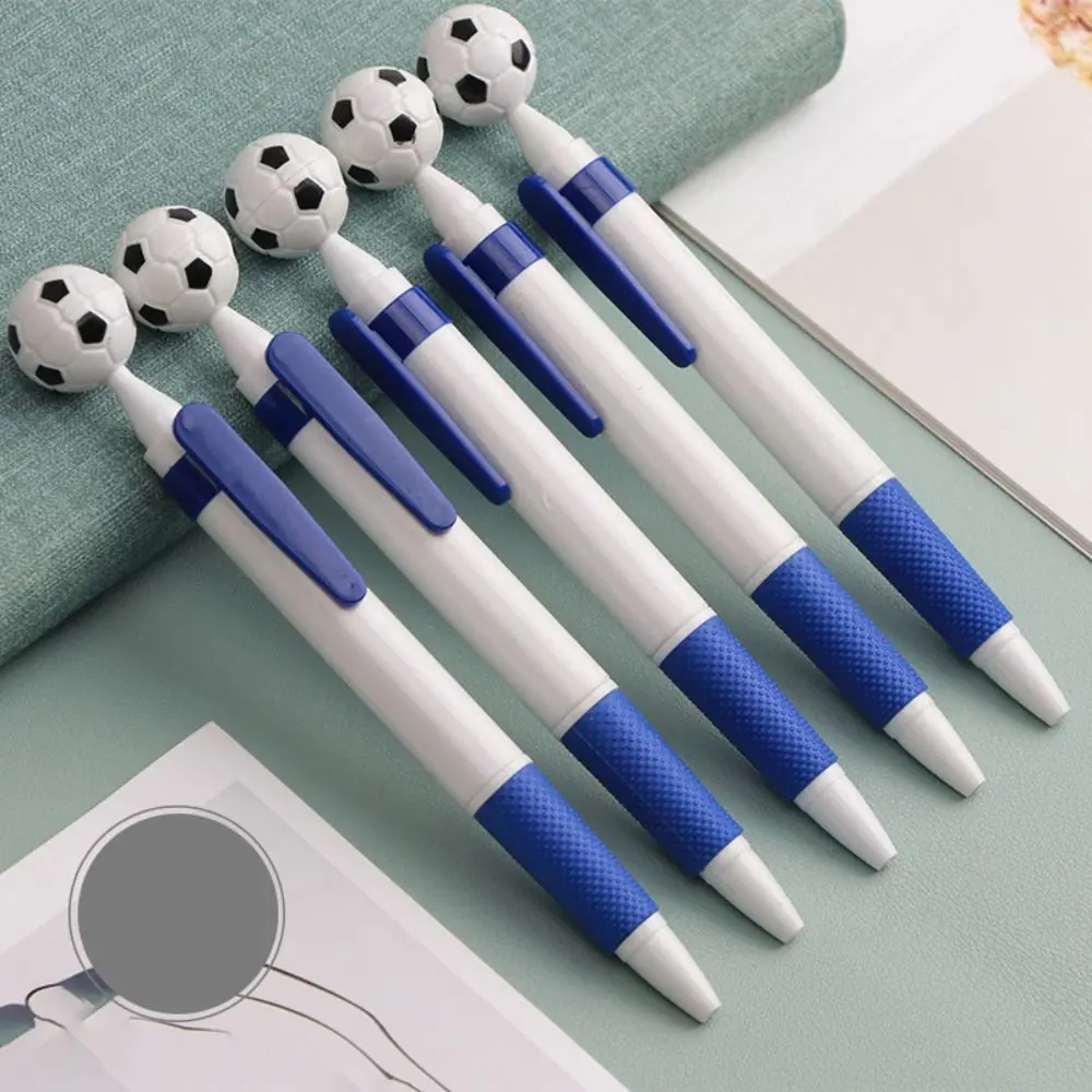 5 Pcs/Bag Scrapbooking Cute Football Ballpoint Pen Multi-use Soccer Shape Ink Pens Portable Creative Writing Pens Note Taking