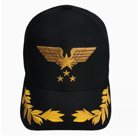 Embroidered Aerospace Captain Flying Rice Ear Baseball Duck Tongue Hat