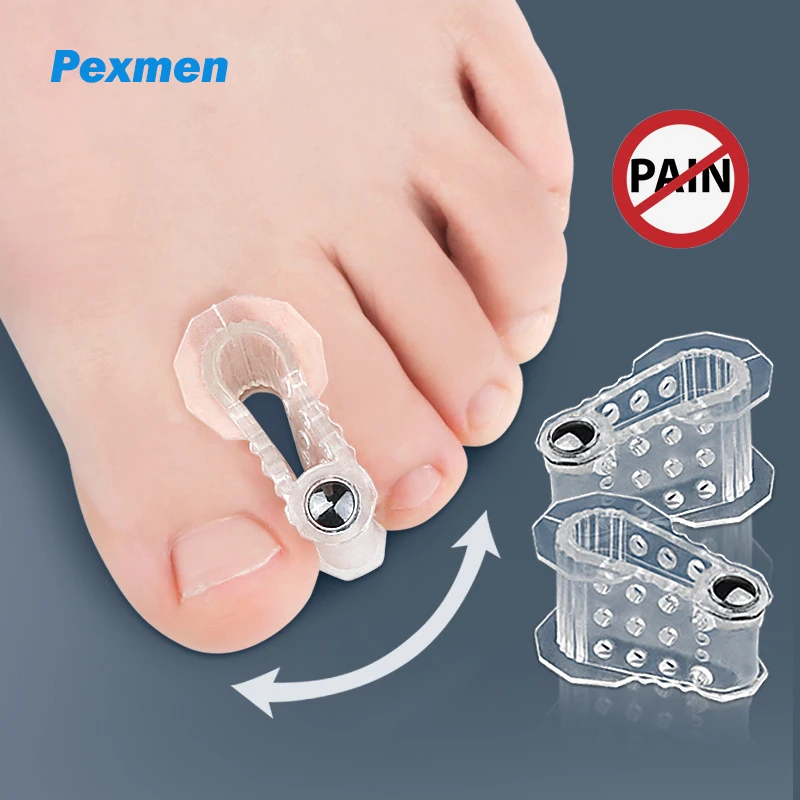 Pexmen 2/4Pcs Gel Toe Separator Hammer Toe Corrector Spacers Toe Cushions for Preventing Rubbing Relieve Pressure Protectors