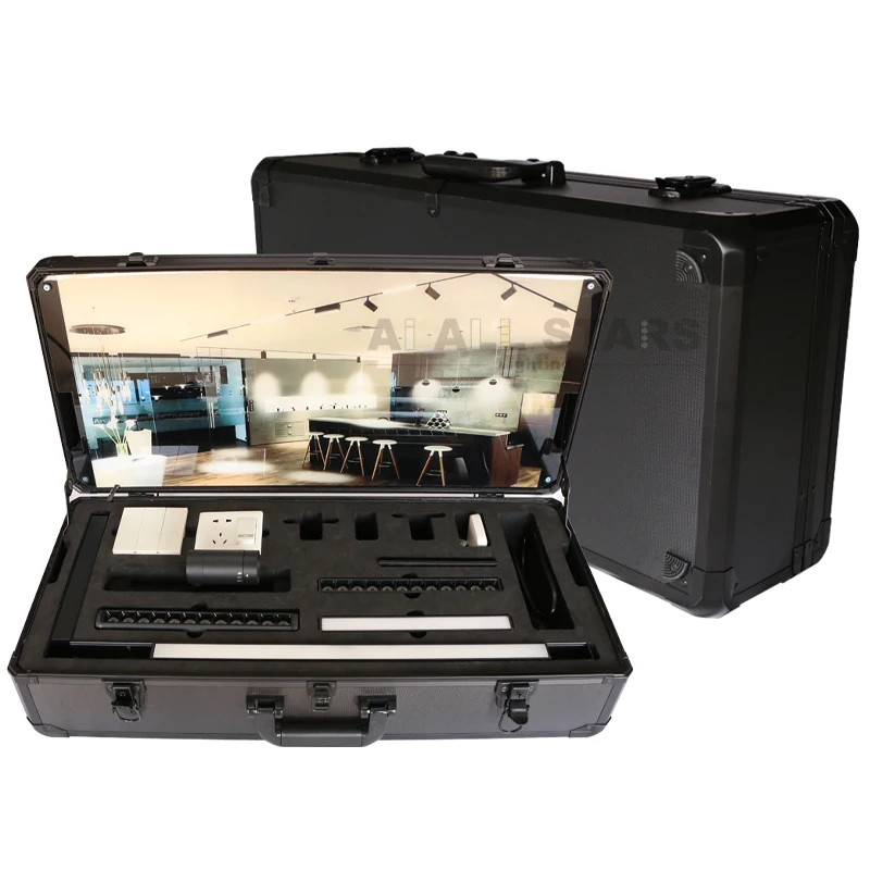 Portable LED Track Light Sample Box for Smart Bluetooth Magnetic 48V Track Lighting System Display Case for Magnet