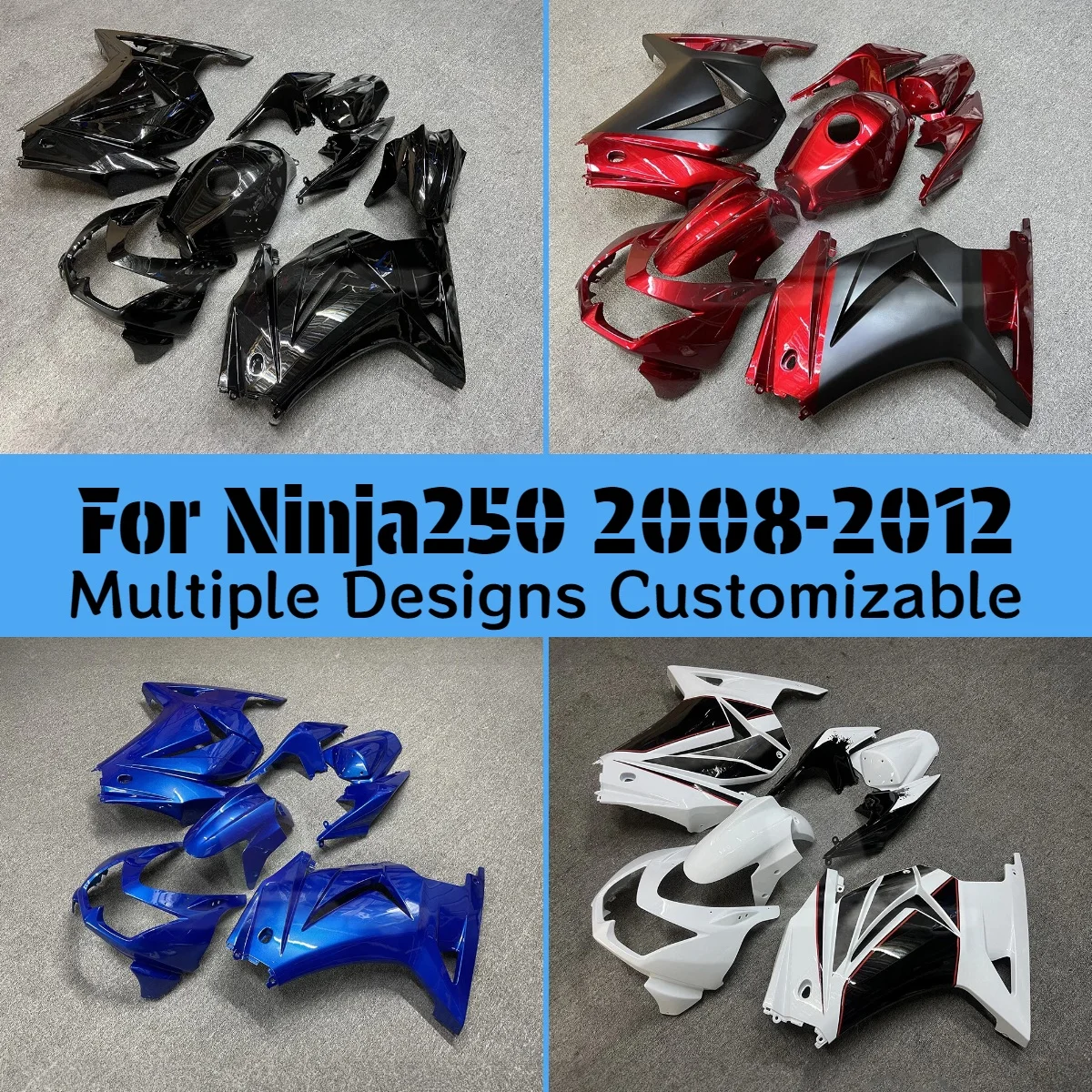 

Комплект обтекателей Cool Fairing для мотоцикла Kawasaki Ninja 250 2008-2012, инжекционный обвес (08-11)