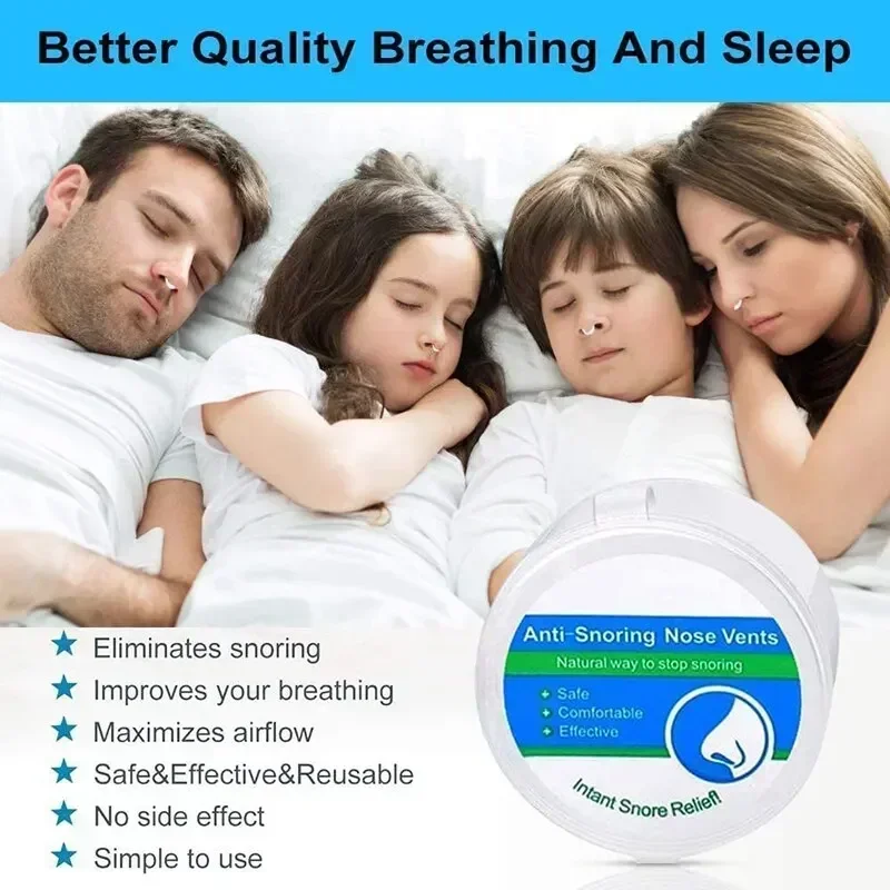 Anti Snoring Device To Stop Snoring Nose Clip for Easy Breathing Improvement Sleep Assistance Apnea 4pc At Night