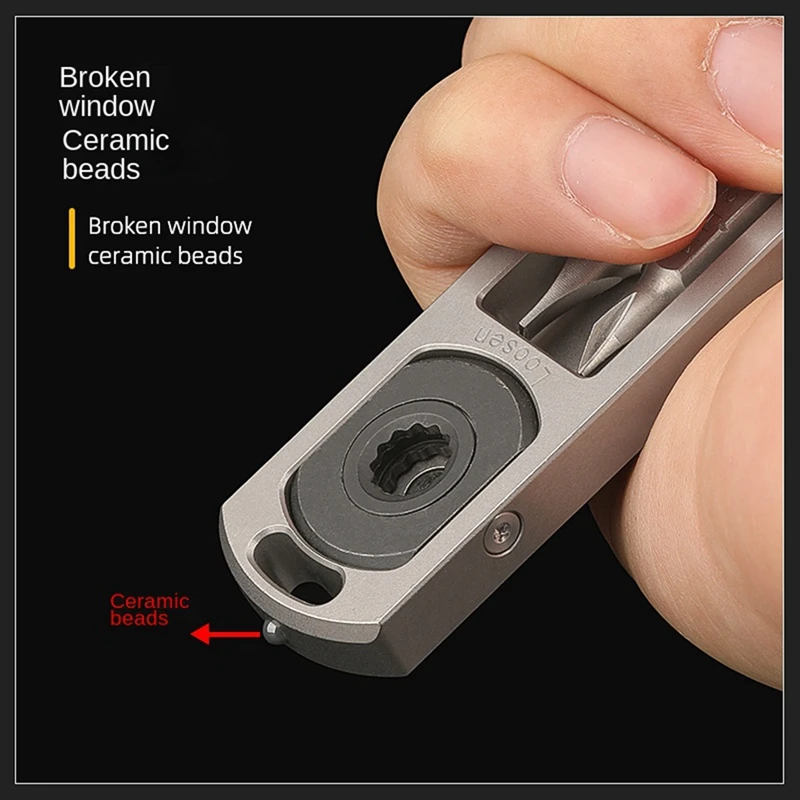 Titanium Alloy Multi-Functional Mini Ratchet Screwdriver Wrench Bottle Opener EDC Tool Durable