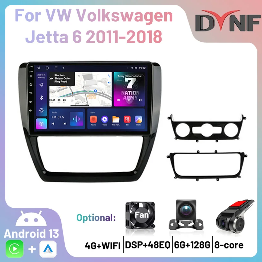 GPS Navigation Car Radio 4G Android Carplay Multimedia Player Autoradio For VW Volkswagen Jetta 6 2011 2012 2013 2014 2015-2018