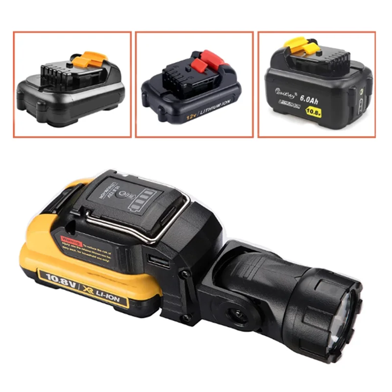 Projetor Portátil para Makita para Dewalt Lanterna Dcl510 10.8v 12v Li-ion Bateria Trabalho Lâmpada Led sem Fio Luz de Trabalho