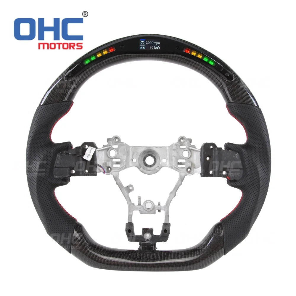 WRX LED Racing Car Carbon Fiber Steering Wheel For Subaru WRX STI 2015 2016 2017 2018 2019 2020 Car Steering Wheel OHC Motors