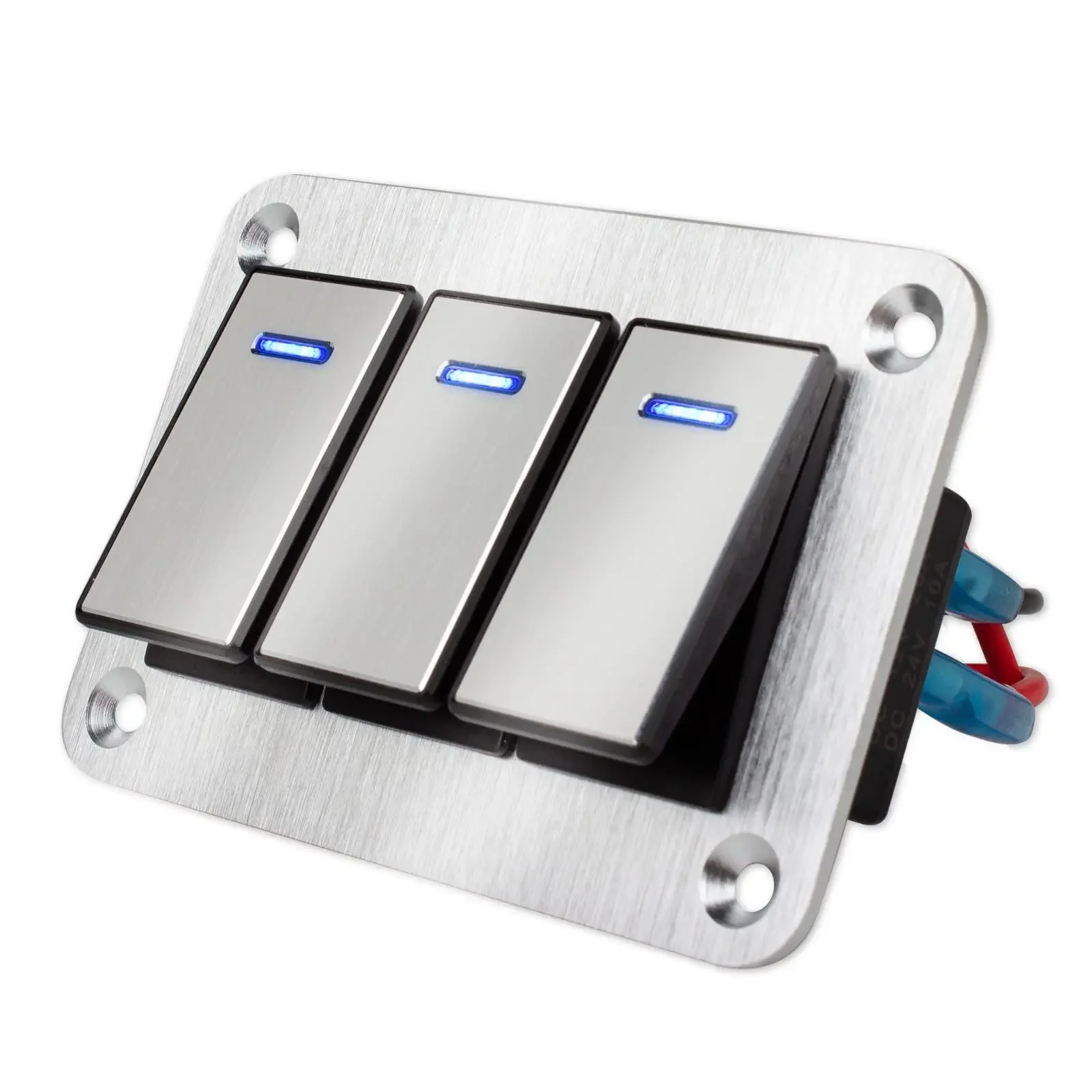 Metalen 2-8 Led Tuimelschakelaar Paneel Voor Marine Boot Truck Caravan Auto Socket Stroomonderbreker Schakelaar Paneel Boot