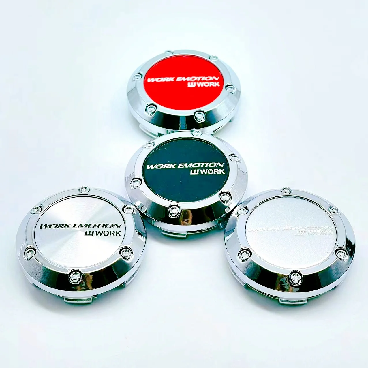 

4pcs/lot 3D 66mm For WORK Car emblem Wheel hub Center Cap WORK EMOTION Badge covers sticker Decals Styling accessories