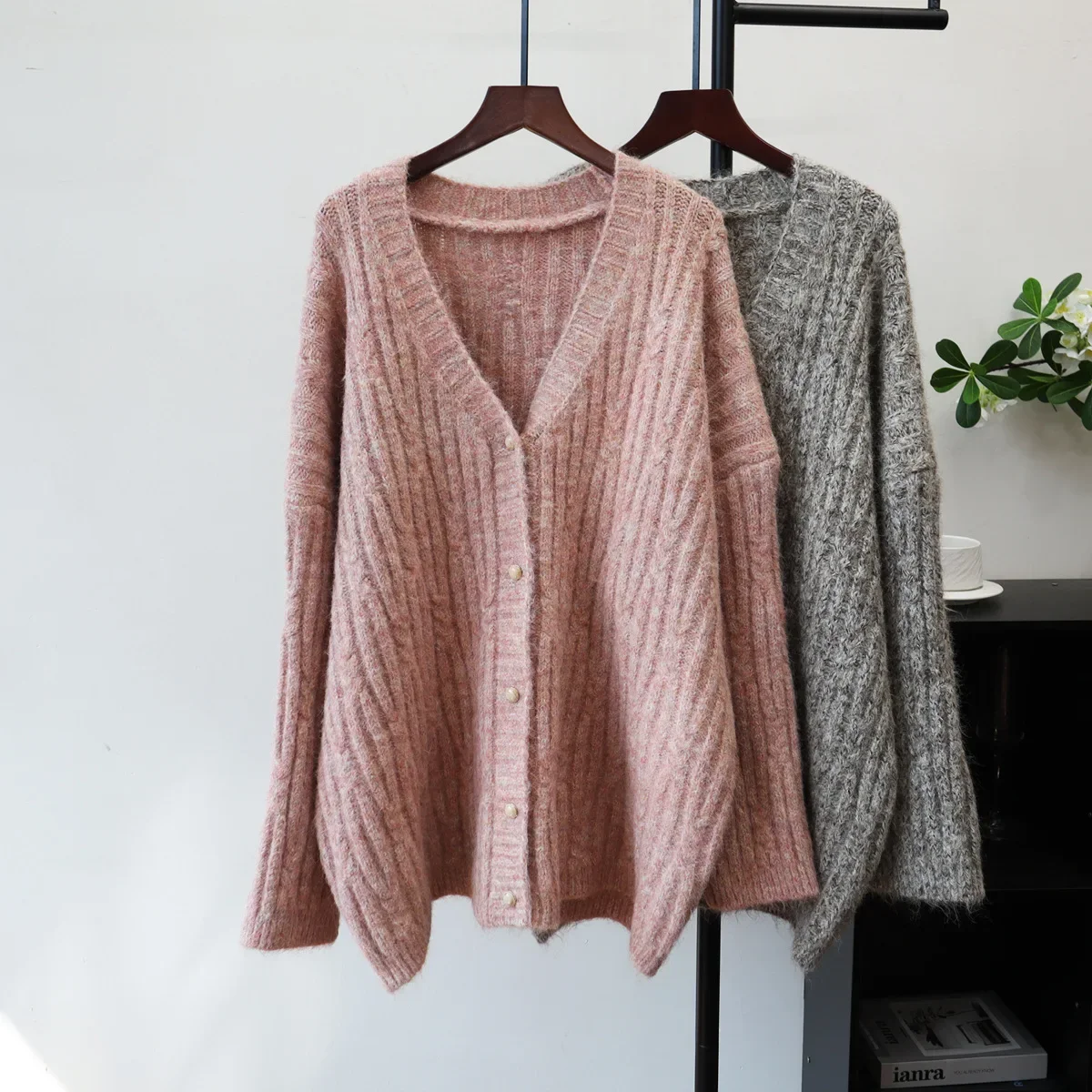 Cardigan mi-long pour femme, manteaux, vestes décontractées, amples, col en V, pulls Y2k, Streetwear, tricot élégant, automne hiver 2026