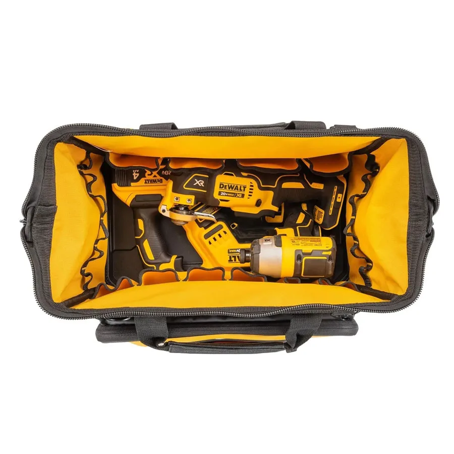 DEWALT Open Mouth Tote Tool Bag Multi-Pockets Storage for Small Part With Adjustable Shoulder Strap Tool Storag DWST560103-DW100