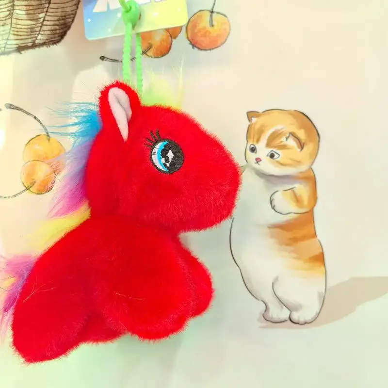 13 سنتيمتر جديد محاكاة اللون المهر على ظهره قلادة دمية محشوة ألعاب من نسيج مخملي الكرتون أنيمي لطيف وسادة متعة دمية هدية مناسبة