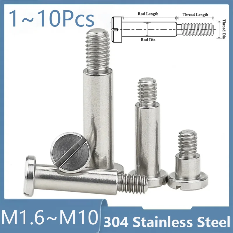 304 Stainless Steel Slotted Plug Positioned Shaft Shoulder Step Screw M1.6 M2 M2.5 M3 M4~M10 Plug Limit Screw Bearing Bolt GB830