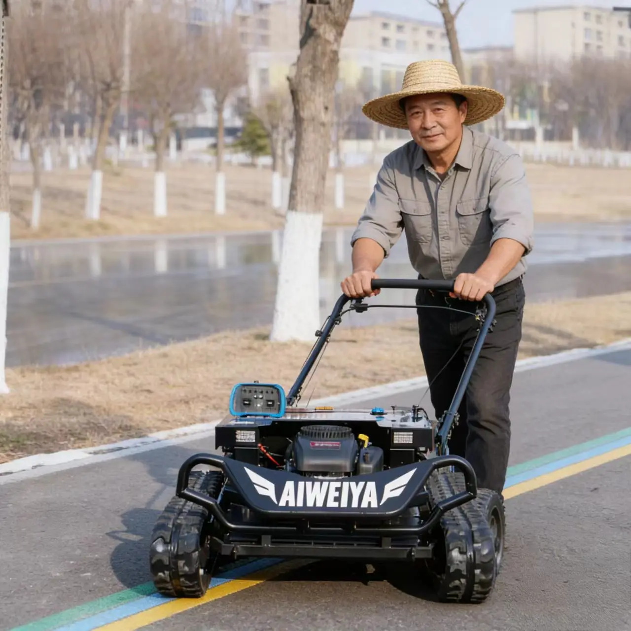 

Customized Zero-turn robotic lawn mower tractor with remote control, convenient and efficient household lawn mower