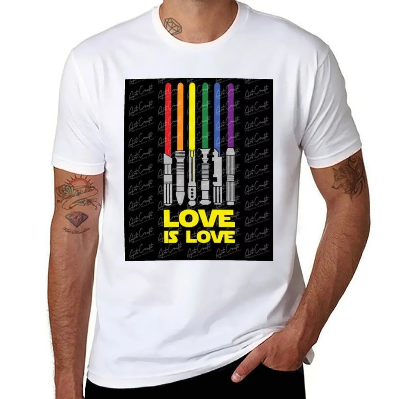

Lightsaber Rainbow T-Shirt funny t shirts man men t shirt cotton 100% T-Shirt