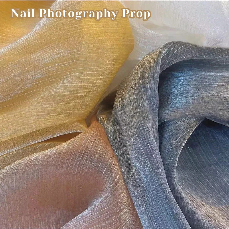 Nail Photography Prop Aurora Flowing Gold Wrinkled Yarn Handheld Decoration Shooting Background Fabric Fritillaria Prop