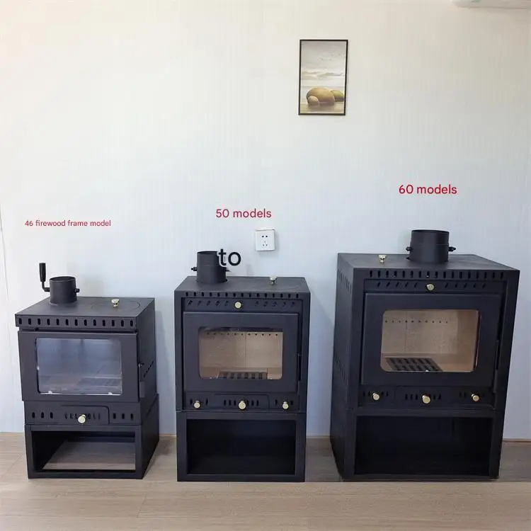 موقد خشبي لعرض الحرائق في الأماكن المغلقة على الطراز الأوروبي الشهير مع فرن مدفأة حديثة ومدفأة مياه داخلية