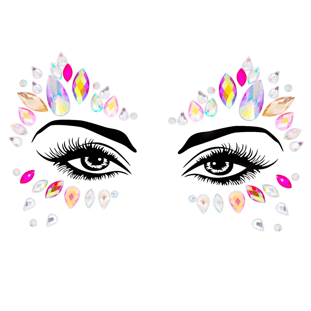 Eyeshadow Face Diamonds Festival Body Decoration Jewels Stickers Self Adhesive Fake Tattoos Makeup Nail Rhinestone Wedding