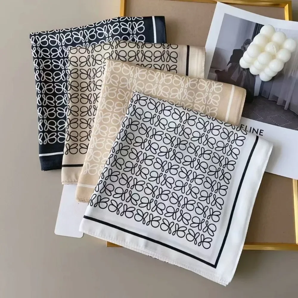 고품질 90x90cm 프린트 스카프 통기성 좋은 가벼운 실크 느낌 스카프 무슬림 여성 히잡