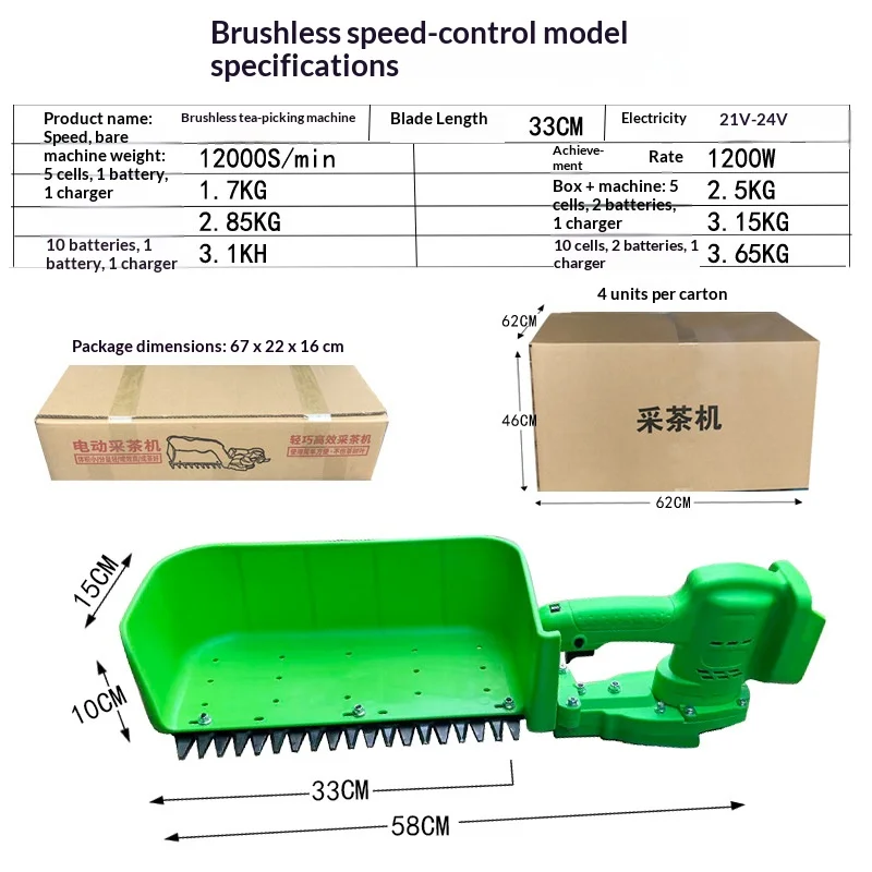 Brushless Electric Hedge Trimmer, Tea Picker, Trimmer, Lawn Mower Tagliasiepi A Batteria Cortasetos Con Baterías 전정기 트리머전정기 트리머