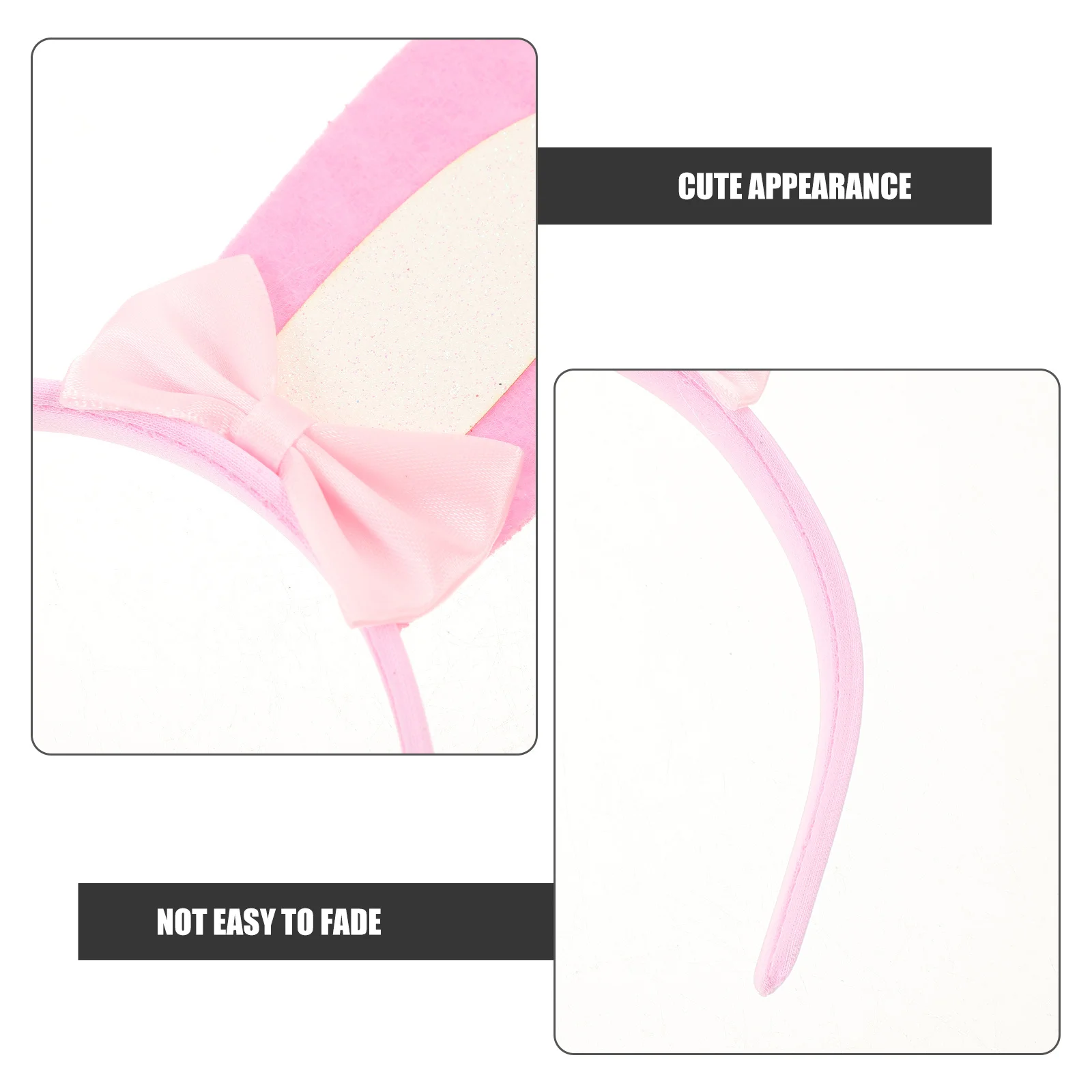 

Pink Bunny Ear Headband Rabbit Ears Soft Comfortable Easter Hair Hoop Party Headbands for Women Adults Rabbit Ears Headband