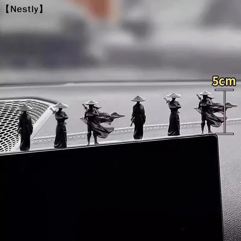 6Pcs/set Exquisite Ancient Car Statue Ornament Mini Chinese Swordsman Figure Cartoon Swordsman Miniatures Interior Decor〔Nest〕